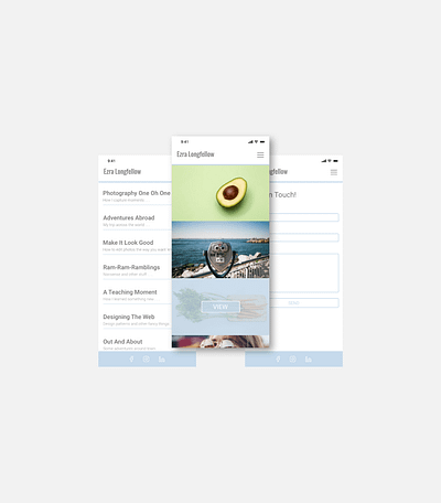 Mobile Mock-Up of Portfolio app branding design ui ux