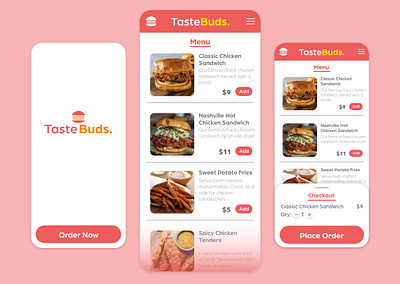 TasteBuds Food Delivery App app design appdesign colors creative app food delivery mobile ui uiux xddailycreativechallenge