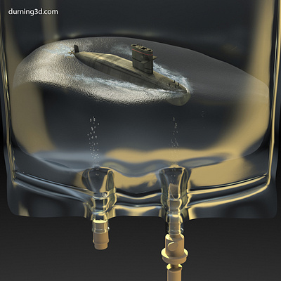 Intravenous Warrior 3d editorial illustration intravenous pharma advertising retouching submarine