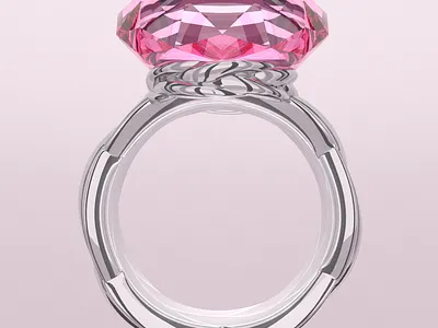 Ring 3d gemstone illustration jewelry pink refraction retouching ring