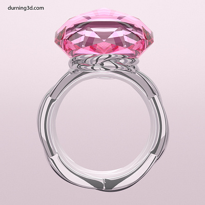 Ring 3d gemstone illustration jewelry pink refraction retouching ring
