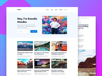 Menca – Modern personal blogging theme blog blogging design illustration jekyll logo typogaphy ui web design website