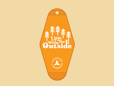 I Side - Retro Keychain badge hotel keychain hotel keytag illustration nature design nature logo outdoor design outdoor logo outdoors patch pine tree retro retro hotel vintage wilderness