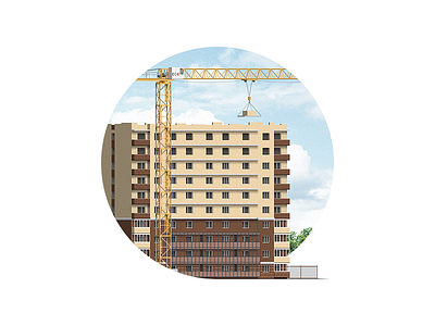 Building Construction Illustration building construction crane illustration pixel perfect tower crane