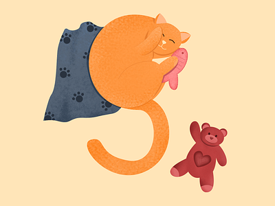 Sleepy Cat - Letter S 36daysoftype 36daysoftype2021 alphabet animal baby cat character dog illustration kitty letter s pet s sleep sleepy