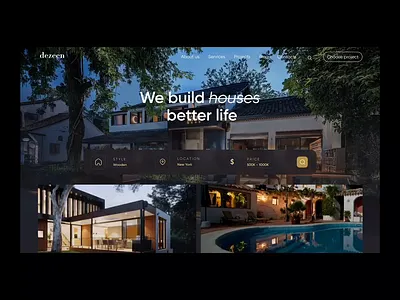 Real Estate Landing Page interaction animation app design application best design development house houses investment landing landing page motion motion graphics qclay real estate realtor tranding