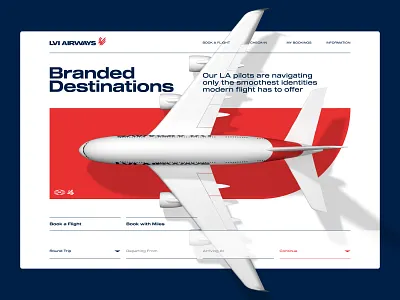 LVI Airways UI blue bold brand brand identity branding concept identity jet mark red ui uiux ux web web design website website design