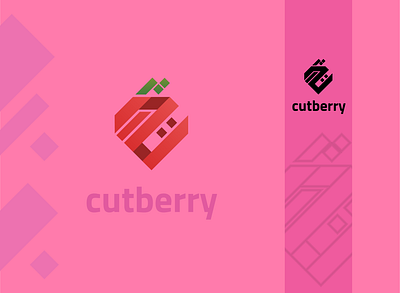 cutberry berry branding design illustration illustrator logo logo design nature strawberry vector