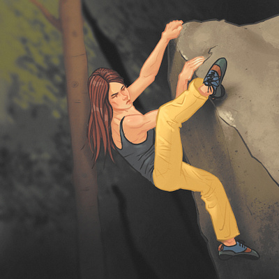 The last effort bouldering character design climbing editorial illustration gym illustration illustration procreate