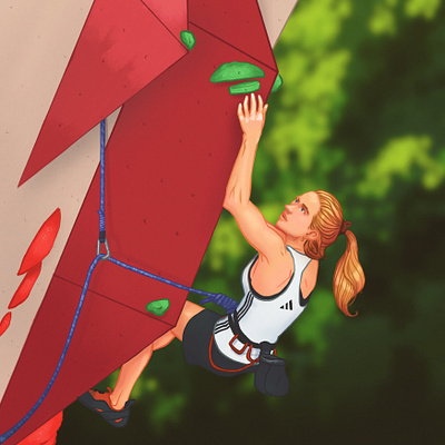 Never gonna give you up bouldering character design climbing design editorial illustration illustration procreate sport sport illustration