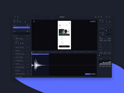 AX STUDIO – A concept for auditory interaction design app app design dark dark ui interaction design sound sounddesign ui ui sounds uiux ux ux sounds