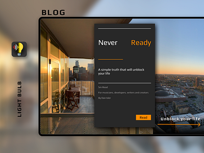 Blog: Never Ready ad background blog flat logo skyline uiux