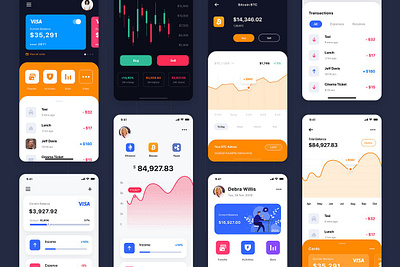 Financial UI Kit_FIGMA 3d animation app apps branding concept design graphic design illustration ios logo motion graphics ui ui design ux ux design vector web design web development website