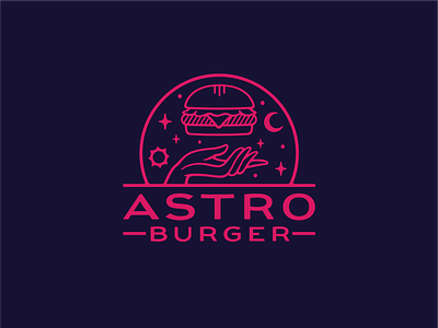 Astro Burger Logo astrology astronomy buffalo burger hand lettering logo restaurant typography