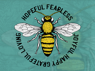 hopefull fearless joyfull happy grateful loving apparel design branding design graphicdesign illustration merchandise merchandise design