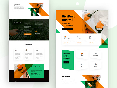 Pest Control Landing Page Design for Divi business divi landing page pest control pest management pests service ui ux web design website