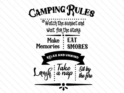 Camping Rules Sign Craft Design camping craft design illustration unique vector