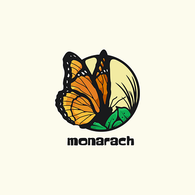 monarch animation branding butterfly design flat illustration logo monarch typography ui ux vector