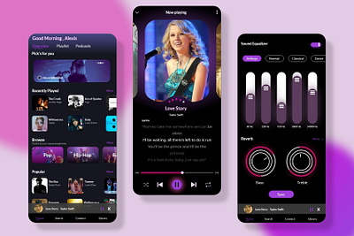 Music Streaming app mobile app design music app ui ux design