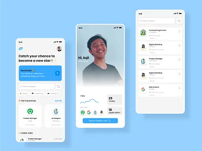 Job Search App app branding design icon illustration job jobapp logo search ui ux web
