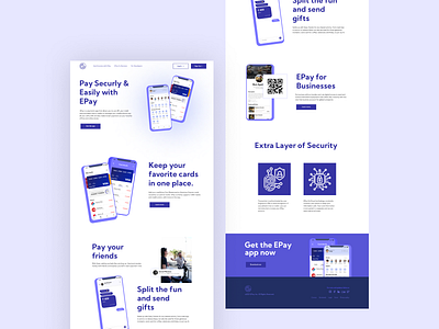 EPay App: Landing Page design dribble dribble shots landingpage ui uiux