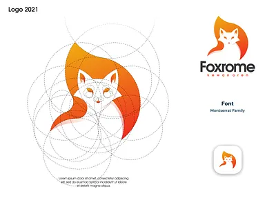 Foxrome logo animation branding design icon illustration logo logo design logotype typography ui ux vector