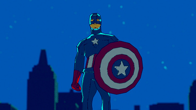 Captain America - Low poly + Comic Style 3d 3d art cgi design illustration motion design motion graph