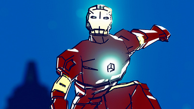 Iron Man- Low poly + Comic Style 3d art cgi design illustration motion design