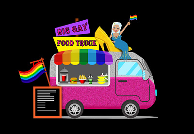 Food Truck Logo For LGBTQ Community branding ecommerce illustration logo typography vector