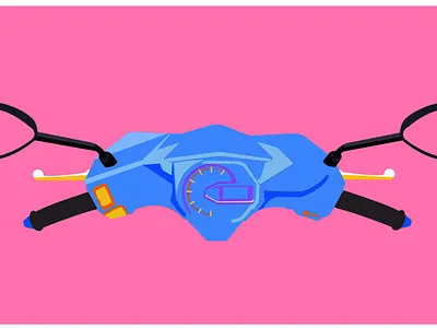 motorcycle handlebar illustration bike design full color illustration motorcycle motorcycle handlebar pink vector