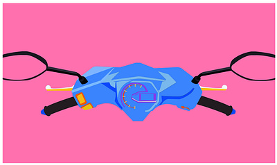 motorcycle handlebar illustration bike design full color illustration motorcycle motorcycle handlebar pink vector