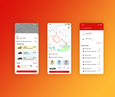 Cab/Taxi App UI with live tracking app app ui branding cab design figma graphic design logo photoshop taxi travell typography ui ui design