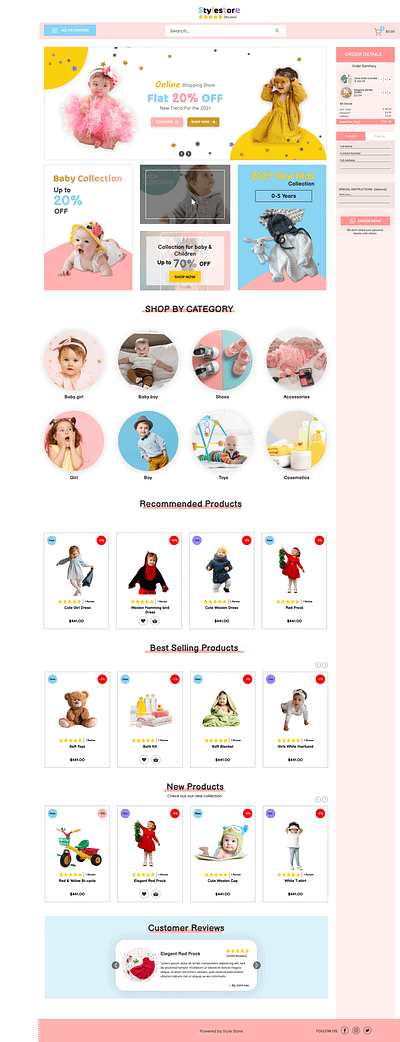 Style Store Web UI for Baby cloths collections baby branding children clothes design ecommerce figma graphic design logo photoshop ui ui design web design web ui