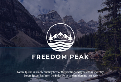 Freedom peak Adventure Mountain River logo design adventure creative logo graphic design hiking lake logo minimalist logo mountain outdoor river tourism