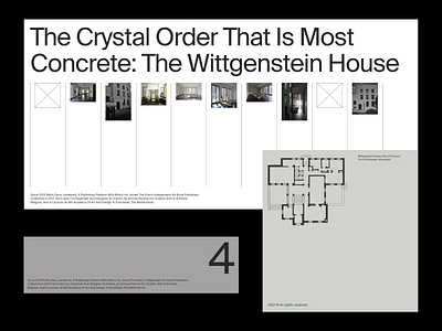 Wittgenstein architecture clean design grid layout minimal sans typography website whitespace