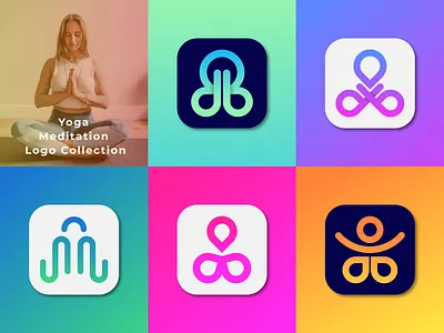 yoga meditation - logo collection brand identity cool creative design fresh logo logo collection logotype meditation meditation logo minimal logo modern nature ok relax yoga yoga logo design