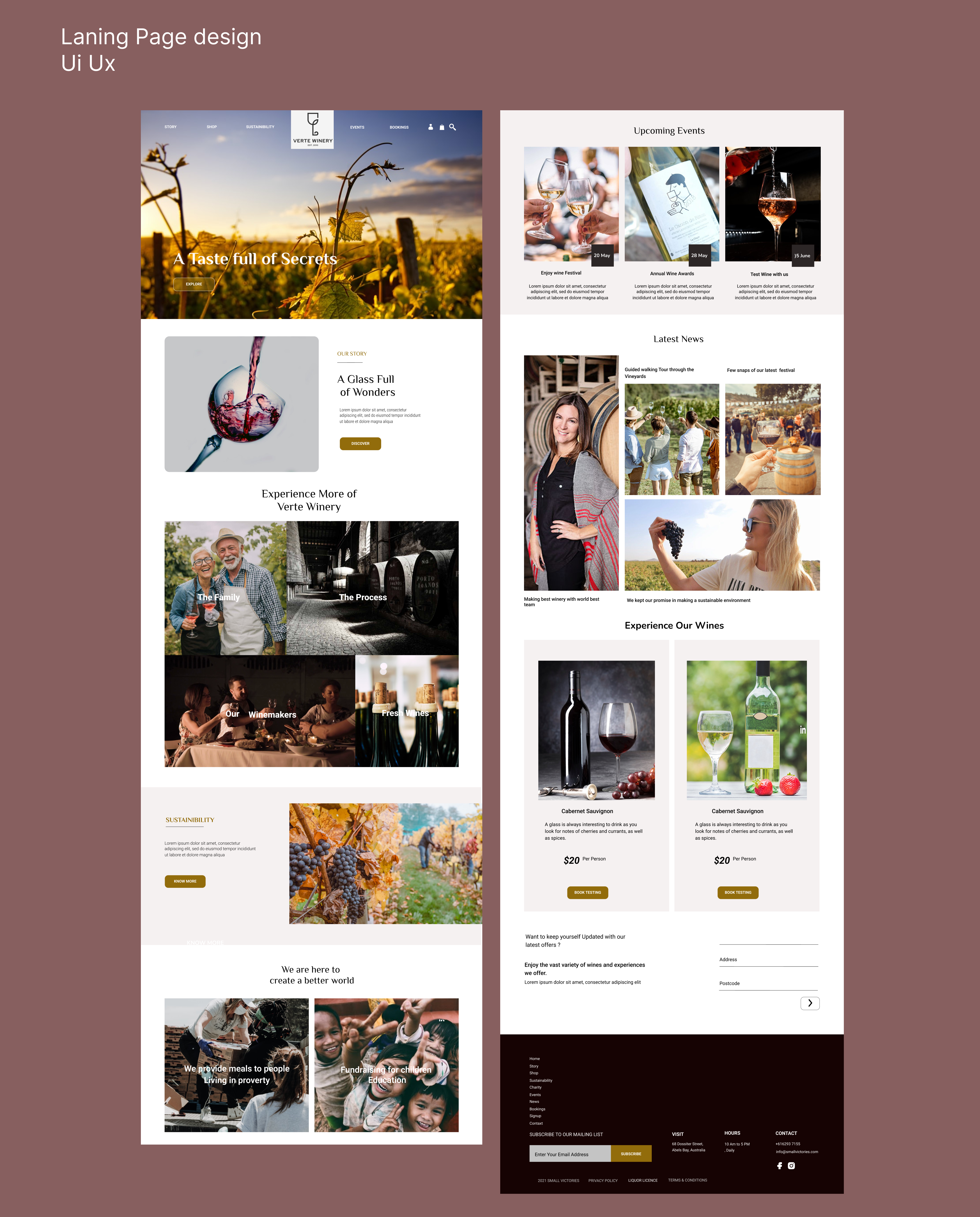 Winery-landing Page high fidelity ui design ux design wine tasting winery