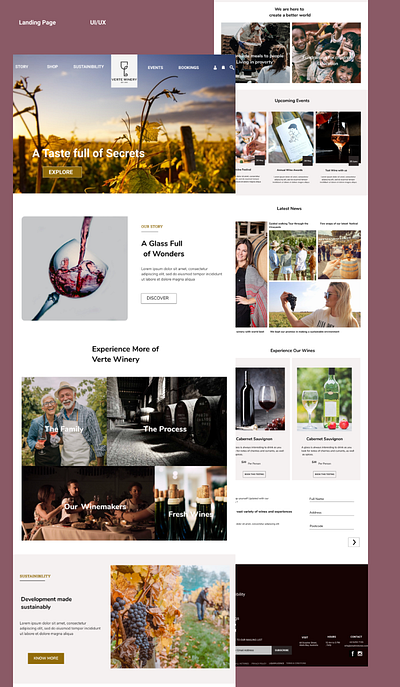 Winery-landing Page high fidelity ui design ux design wine tasting winery