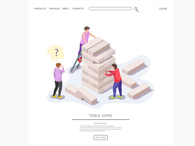 board game jenga 3d board game cartoon concept design graphic design illustration isometric jenga landing page vector web