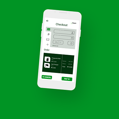 Credit Card Checkout app design ui