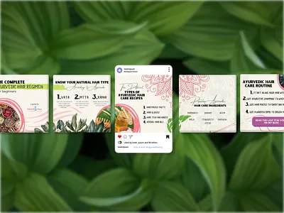 Instagram Carousel | Ayurveda Hair Care Social Media Post blog post branding carousel carousel post design facebook graphic design illustration instagram social media social media post web