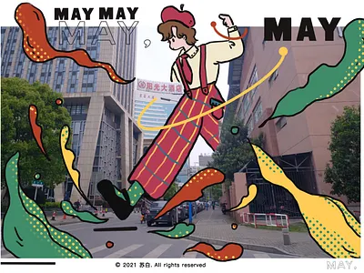 上班路上无聊的堵车时光 design illustration illustration art banner design typography