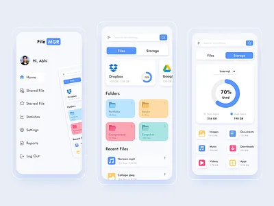 File Manager App Concept adobe adobe xd android app design app screen blue concept daily ui dailyuichallenge design file management file manager file manager app interface ios storage ui ui design ux ux design