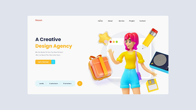 Creative design agency 3d creative agency design design agency digital marketing agency digital marketing website landing page ligh color minimal one page website ui design ui website template web website website 2021