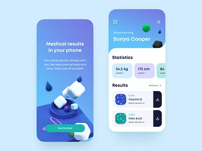 Medical results in your phone - App concept healthcare ios mobile app ponee ui design ux design