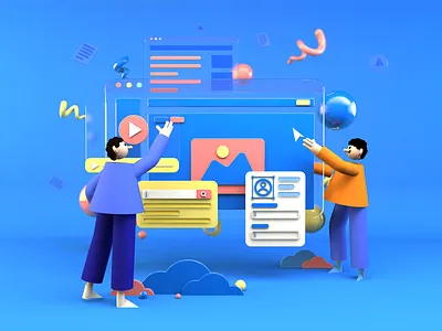 Landing page illustration 3d art illustration