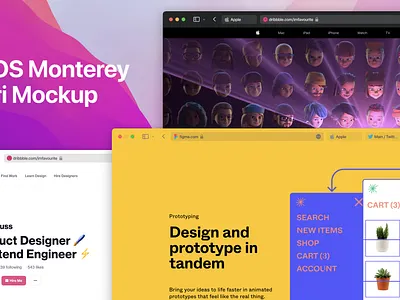macOS Monterey Safari Mockup app apple browser figma free macos mockup monterey safari ui web wwdc21
