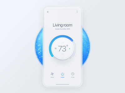 Smart Home App app app design clean ui devices home home app home automation minimal mobile app mobile ui neumorphic neumorphism remote control skeumorphic skeumorphism smart app smarthome smarthome app thermostat ui