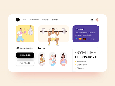 GYM LIFE Illustrations 18design clean clean ui colorful colors dashboard gym gym illustration gym illustrations illustration minimalims minimalism minimalism ui sport sport illustration svg typography ui uidesign webdesign