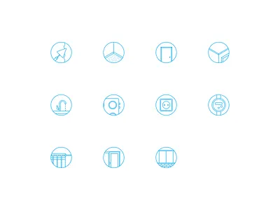 Room Icons Pack construction icon outlined pixel perfect room